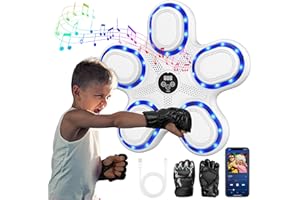 SWBSLL Musikboxmaschine für Kinder – 9 Geschwindigkeitsmodi & Training, Wandboxen, Musik, mit Boxhandschuhen – Bluetooth-Verbindung & automatisches Zählen, für Kinder Training zu Hause