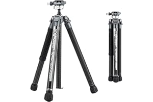Fotopro X-Aircross 3 Lite 62 Inch Lightweight Travel Camera Tripod with Panoramic Ball Head 1.78lbs Ultra Light Portable Professional Travel Carbon Fiber Tripod for Camera DSLR Load up to 22lbs Grey