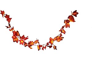 HEITMANN DECO Herbst-Girlande mit Ahorn-Blättern in Rot/Orange - Deko-Girlande mit Herbst-Laub - Kunststoff-Blätter