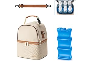 BABEYER Breastmilk Cooler Bag with Ice Pack Fits 6 Baby Bottles