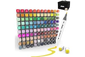 ‎ABEIER 120 Farben Alkohol Stifte Set, Schnell Trocknende Alkohol Marker, Doppelseitige Marker Stifte, Meißel & Feine Alkoholmarker für Malerei, Zeichnen, Design, Manga, Permanentmarker mit Tragetasche
