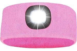AWSOLAR LED Stirnband mit Licht, Wärmendes Weiches LED Stirnband mit USB Ladefunktion Lustige Geschenke für Papa Mama Freundin Großvater Oma