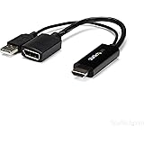 StarTech.com HD2DP 4K 30 Hz HDMI to DisplayPort Video Adapter with USB Power, 6 Inch, HDMI 1.4 (Male) to DP 1.2 (Female) Active Monitor Converter