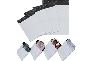 AENZA Le Grand Pochette Colis de Transport en Enveloppe Plastique Expedition 4 Tailles, Auto - Adhésif et Opaque Imperméables Sacs D'expédition Emballage Colis Vinted Vetement Blanc 30pcs