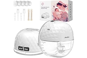 ANWIKE Sacaleches Electricos, 338mmHg Fuerte Succión Sacaleches Manos Libres, 9 Niveles 4 Modos con Pantalla LED, Ultra Silenciosa y Sin Dolor Sacaleches Eléctrico Portátil con Brida de 21/24 mm (2 Piezas)