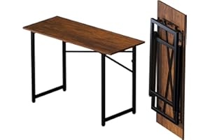 Lutown-Teen Scrivania Pieghevole Per Computer 120 cm, Scrivania Da Campeggio Per Computer Da Gioco, Tavolo Per Ufficio Domestico Senza Necessità Di Montaggio, Mogano