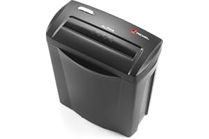 Rexel 2102023 Alpha 5 Sheet Manual Cross Cut Shredder for Home or Small Office Use, 14 Litre Bin, Black