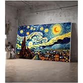 Ar Ajans Kanvas Tablo The Starry Night "Yıldızlı Gece" Vincent Van Gogh Tasarım Dekoratif Kanvas Tablo 70 X 100