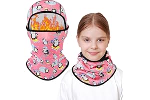 AYPOW Pasamontañas Térmico Niños 2-8 Años, Invierno Multifunción Prueba de Viento Forro Polar Cálido Máscara de Esquí de Ciclismo Sombreros Gorro con Calentador de Cuello, Mascarilla para Niños Niñas