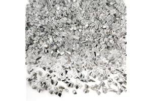 G&S HOMEDEKO 425g Crushed Glass Broken Glass Chips 3-8mm for Resin Arts,DIY Crafts,Vase Filler, Candle Holder Stones, Terrarium Succulent Decor, Epoxy Craft Material,Double Mirror