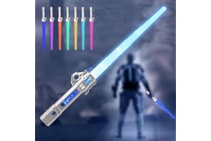 AITSITE Rechargeable Light Saber for Kids, Light Up Saber with Sound, LED Colour Changing Lightsaber Toys with 7 Colours, 2 in 1 Retractable Sword for Adult Kids Halloween Xmas Gift Dress Parties Cosplay