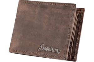 hodalump Echt-Leder Geldbörse • Premium Geldbeutel für Damen und Herren mit RFID-Schutz • Langlebiges Portmonee mit Münzfach • Komfortable Brieftasche in Braun