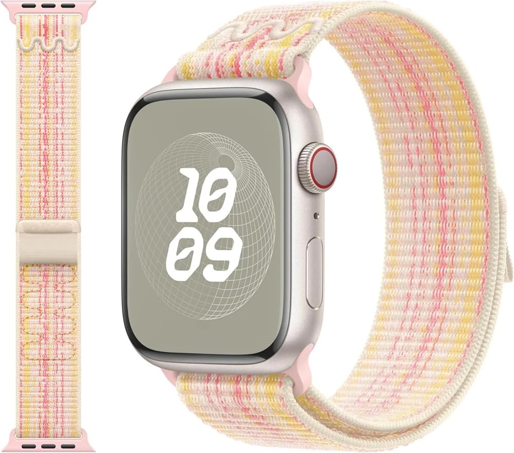 EWEC Apple Watch Uyumlu Nylon Loop Kumaş Kordon - 49mm/46mm/45mm/44mm/42mm/41mm/40mm/38mm Uyumlu - Apple Watch SE & Ultra 3/2/1 & Series 11-1