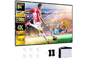 YiYunTE Projector Screen 84 Inch, Indoor Outdoor Projector Screen with 16:9 HD 4K Screen, Portable Foldable Projection Screen Projections Movies Screen for School Home Theatre Cinema Office Party