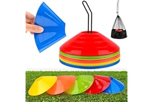 WuGU Kapelusze do oznaczania piłki nożnej, sportowe kapelusze z torbą do przechowywania i metalowym stojakiem, akcesoria treningowe do piłki nożnej, kapelusze piłkarskie, do rugby, hokeja na lodzie (5