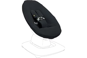 UKJE Cubierta Protegida para Columpio Compatible con 4moms MamaRoo 5 - Forros para Columpios de Bebé, Cubierta para Mecedora de Bebé, Fácil de Instalar, Hecho a Mano en Europa (Negro)