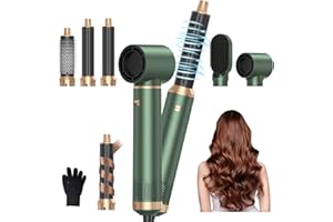 ‎OKWRAP Hair Styler Set, Hairstyler 5 in 1, föhn 5 in 1 Haarstyler Mit Rundbürstenföhn Haarstyler Warmluftbürste Föhn Lockenstab Luft Thermal Brush Für Glätten, Trocknen, Volumen, Locken