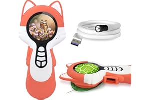 CHARMLINE Microscopio digitale 2 in 1 per bambini, un obiettivo per fotocamera e un obiettivo per microscopio, microscope for kids 100X, piccoli esploratori, 16GB, Volpe, con endoscopio