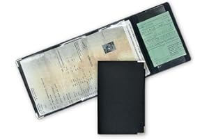 nemau - Porte Carte Grise 4 Volets en Simili Cuir – Fabriqué en France – Étui Documents Véhicule, Assurance & Permis – Élégant, Compact et Résistant – Couleur Noir