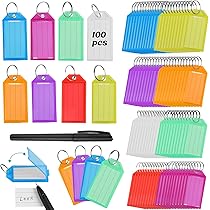 100 Arghette Portachiavi In Plastica - 10 Colori Con Anello Girevole - Per Chiavi, Bagagli E Identificazione - Foto 7