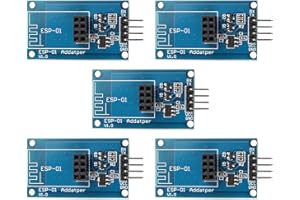 Jopto 5PCS ESP8266 ESP-01 Tarjeta de Módulo Adaptador de Serie de Transceptor Inalámbrico Wi-Fi 3.3V 5V ESP01 Adaptador ESP-01 Compatible con Arduino