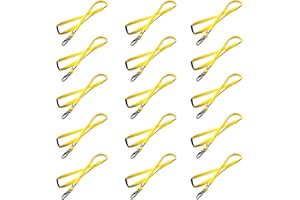 XUIGORT 15pcs Yellow Lanyards for Neck, Polyester Neck Strap Holder Lanyard, with Breakaways and Metal Lobster Clips, Keys, Id Cards, Name Badges, for Staff Student Doctors Visitors