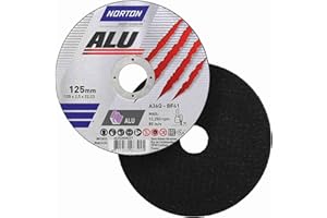 Norton Trennscheibe Aluminium A 36 Q ALU | Durchmesser wählbar: 125 x 1 x 22.23 mm - 5 Stück