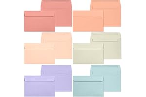 MATICAN Buste C6 - Confezione da 48 buste A6 colorate, 114 x 162 mm, 6 colori pastello dolci, ideali per matrimoni, compleanni, biglietti di ringraziamento e fai da te