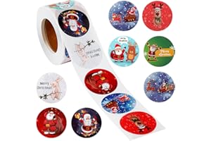 Vintoney Weihnachtsaufkleber, 500er Weihnachten Aufkleber Etiketten Schneemann Elf Glocken Schnee Rentier Xmas Kinder Stickers Versiegelung DIY Dekoration Backen Geschenktüten Handarbeit