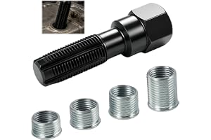 5 stycken reparationssats, tändstiftsgänga verktyg, cylindergänga M14 x 1,25, 14 mm brotsch med gänginsats 3/8, 7/16, 1/2, 3