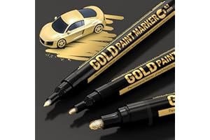 ‎KERIFI KERIFI Kunst Flüssige Gold-Chrom-Marker, Reflektierender Glanz Metallic stifte Set, Goldener Spiegelmarker Permanent, Lackstift für Modellmetall Kunststoff Glas DIY Handwerk (0,7/1/3mm)