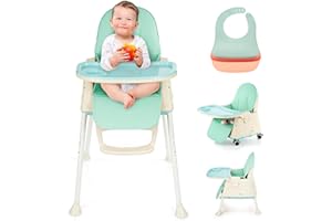 P PARVULÍ PARVULI Tronas de Bebe con Babero de Silicona | Evolutiva para Bebe de Hasta 25 Kg | Silla de Bebe con Bandeja para Comer | Trona de Bebe Plegable y Ajustable (AZUL)