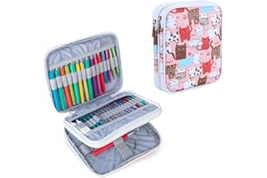 Teamoy, custodia organizzatrice per uncinetti, ferri da maglia circolari intercambiabili, ganci ergonomici per uncinetto, in alluminio e accessori per lavoro a maglia