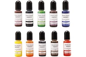 NURILA Farbpigmente für Gießpulver, Farbe Für Gießpulver, 10 Farben Flüssiger Farbpigmente für Gießpulver, DIY Produktion Zementbeschichtung Farbige Pigmente