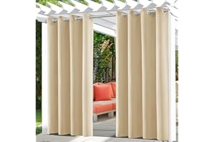 Yaqor X2 Cortinas Exterior Terraza Impermeable Beige 213x132cm. Cortinas Exterior para Pérgolas, Porches Y Terrazas - Diseño Elegante Y Resistente para Proteger Tu Espacio Al Aire Libre (2)