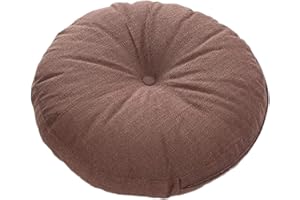 Kuntesetty Cojín Redondo para Meditación Y Descanso de 45 CM, Cojin Funda de algodón Lavable Yoga Zafu para Hogar, Dormitorio, Salón, Marrón, Individual