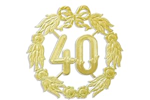 Kunze A013060401 Jubiläumszahl 40, Ø 18 cm, Gold