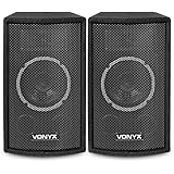 2x Vonyx 6" Passive 2-Way DJ PA Speakers 250W