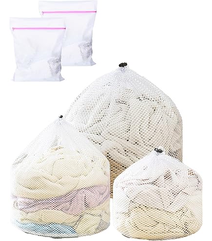 Set 3 Sacchetti Per Lavaggio In Rete Con Cerniera - Per Capi Delicati E Organizzazione Viaggio