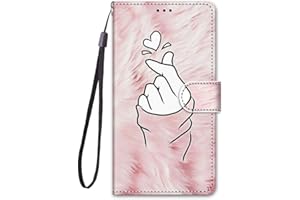 WUHAIZHER Case for Motorola Moto E13 Leather Flip Case, Motorola E13 Cover Wallet Shockproof Slim Soft Silicone Flexible Thin TPU Protective Bumper Phone Case for Motorola E13, Love Heart