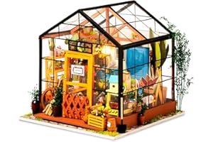 ROBOTIME Zestaw do samodzielnego wykonania domek dla lalek Cathys Flower House, miniaturowy zestaw do majsterkowania dla dorosłych, mini pokój diorama z meblami, zabawki edukacyjne