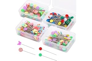 DEUDY Lot de 400 épingles à tête florale multicolores pour matelassage, couture, travaux manuels