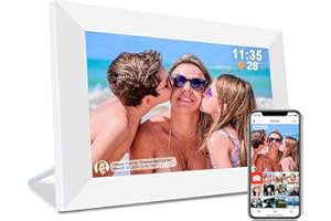 YAMEMO Frameo 10.1 inch Digital Picture Frame, Electronic Photo Frame, Smart WiFi Digital Photo Frame, 32GB Storage SD Card Slot, 1280x800 IPS Display, Auto-Rotate Wall Mountable, Share Photos/Videos(White)