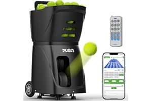 PUSUN PT-SMART Tennisballmaschine - Profi Ballwerfer mit APP-Steuerung (App für Apple Watch), 20 Landepunkte & 12 Modi, Smart Tennis Trainer für alle Spielniveaus (4-6 Std. Laufzeit)