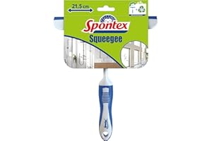 Spontex Raclette vitre - douche et lave vitre multi-usages pour verre, carrelage, etc - Lame en caoutchouc résistante de 21,5cm - compacte et légère - Anneau de suspension