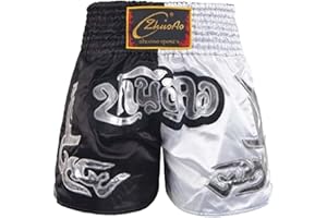 YEAHDOR Enfant Garçon Boxe Shorts Pantalon Court Short Muay Thai Patchwork Combat Shorts Arts Martiaux Elastique Boxer Caleçon MMA Kick Boxing Sportwear 5-16 Ans