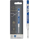 Parker 1950346 Jel T&uuml;kenmez Kalem Yedeği, Orta Kalınlıkta U&ccedil;, Mavi, gri