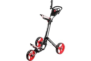 Qwik-Fold 3 Wheel Push Pull Golf CART - Foot Brake - ONE Second to Open & Close!