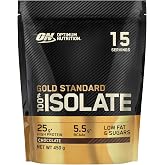 Optimum Nutrition Gold Standard 100% Whey Protein Isolate Powder, Chocolate Flavor, 450g, 15 Services