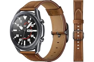 Syxinn Pasek kompatybilny z Samsung Galaxy Watch 3 45 mm, Galaxy Watch 46 mm / Gear S3 Frontier / Classic 22 mm, pasek z prawdziwej skóry, pasek do zegarka i Huawei Watch GT 3 46 mm / GT 2 46 mm / GT